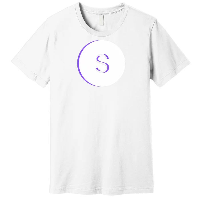 Letter S White And Purple Premium T-Shirt