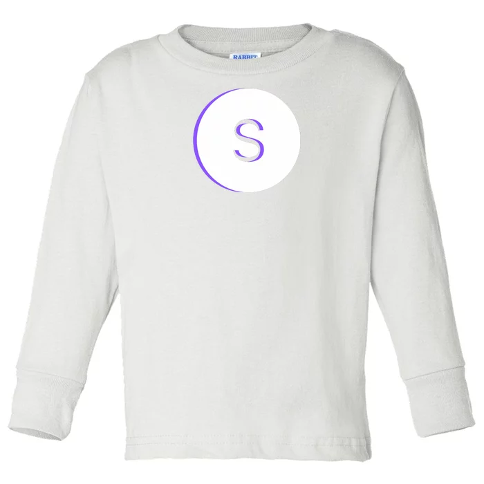 Letter S White And Purple Toddler Long Sleeve Shirt