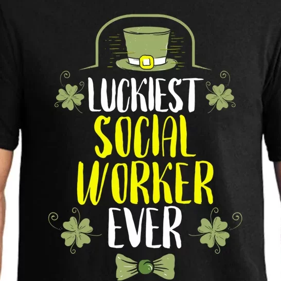 Luckiest Social Worker Ever St Patricks Day Social Workers Gift Pajama Set