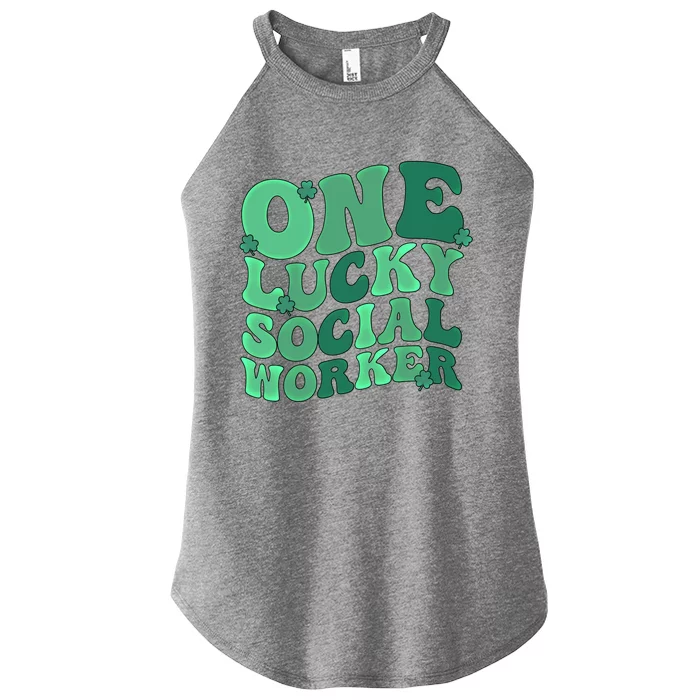 Lucky Social Worker St Patrick's Day Social Workers Cute Gift Women’s Perfect Tri Rocker Tank