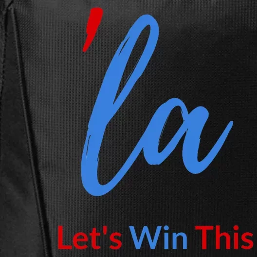 La Script With Comma Kamala LetS Win This City Backpack