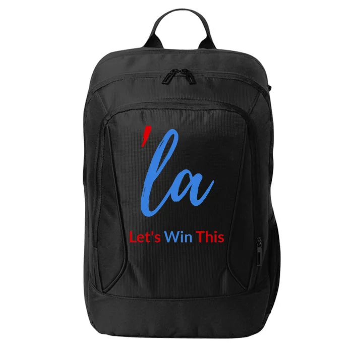 La Script With Comma Kamala LetS Win This City Backpack