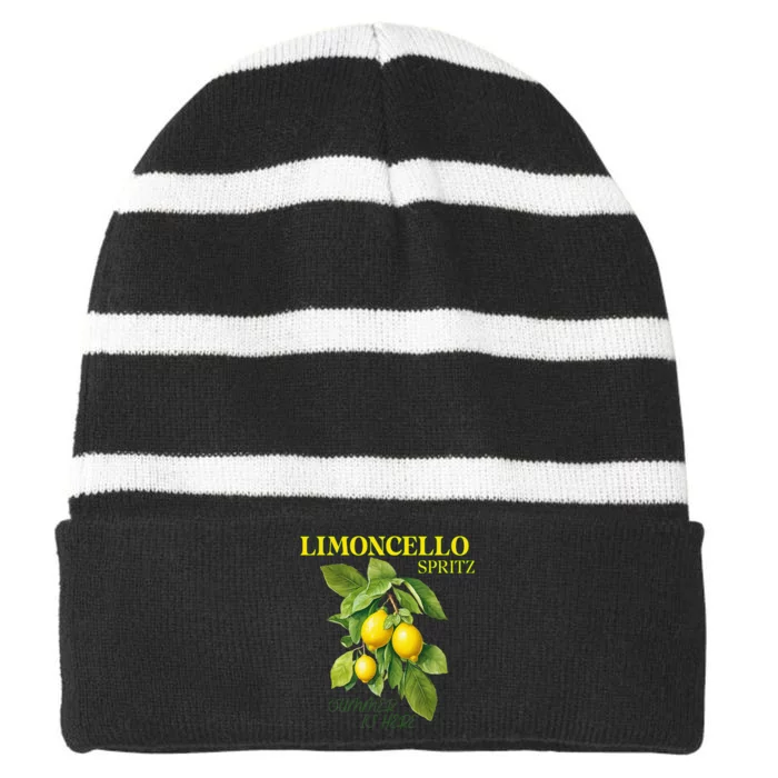 Limoncello Spritz X Lemon Liqueur Lemon Liqueur Lemon Striped Beanie with Solid Band