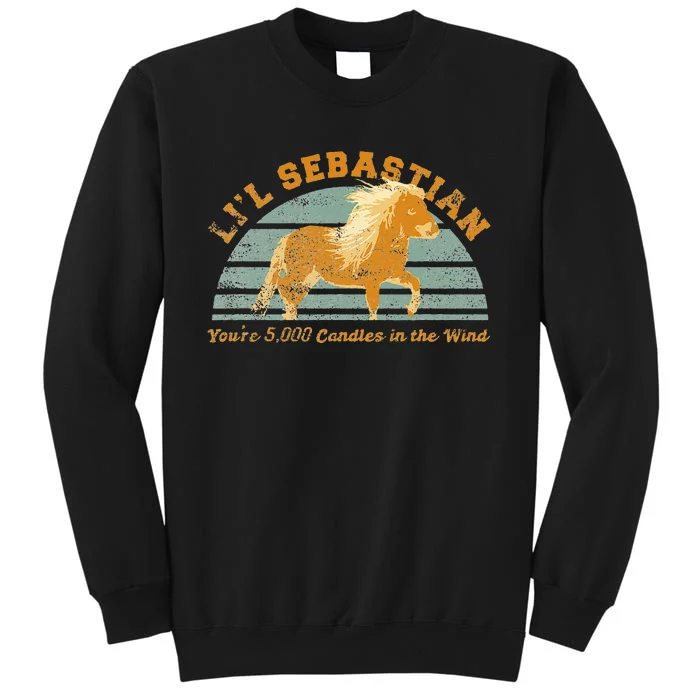 Lil Sebastian Youre 5000 Candles In The Wind Horse Fan Tall Sweatshirt