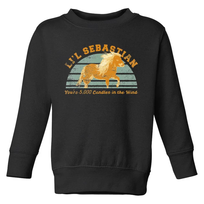 Lil Sebastian Youre 5000 Candles In The Wind Horse Fan Toddler Sweatshirt