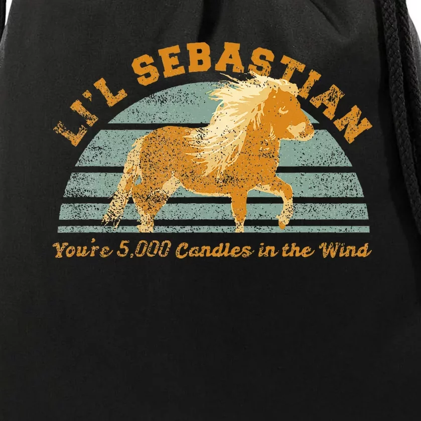 LiL Sebastian YouRe 5000 Candles In The Wind Horse Fan Drawstring Bag