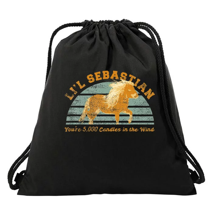 LiL Sebastian YouRe 5000 Candles In The Wind Horse Fan Drawstring Bag