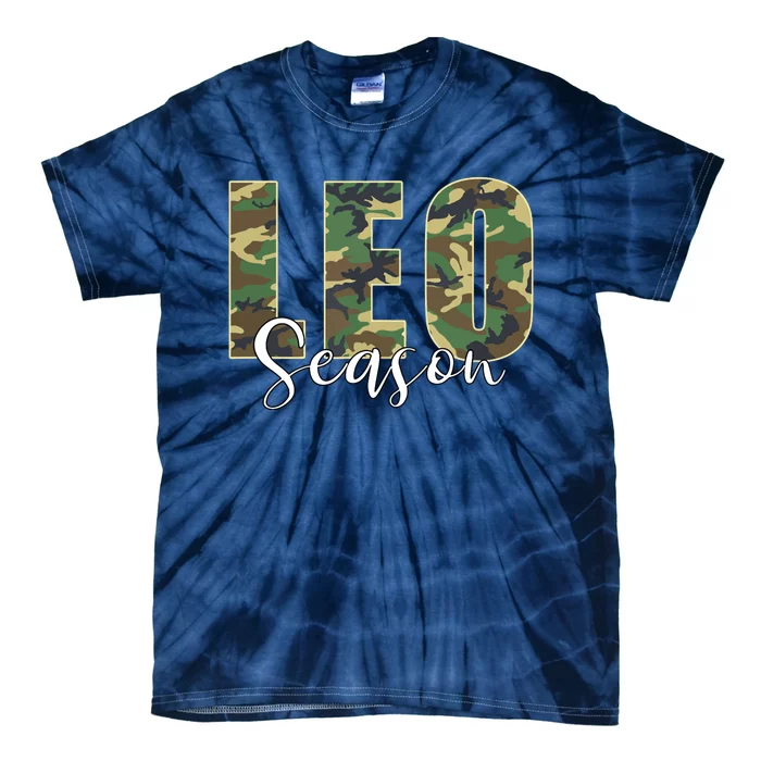 Leo Season Zodiac Birthday Camo Tie-Dye T-Shirt