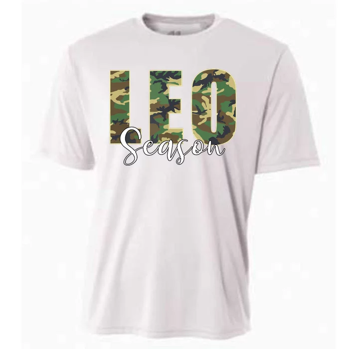 Leo Season Zodiac Birthday Camo Cooling Performance Crew T-Shirt