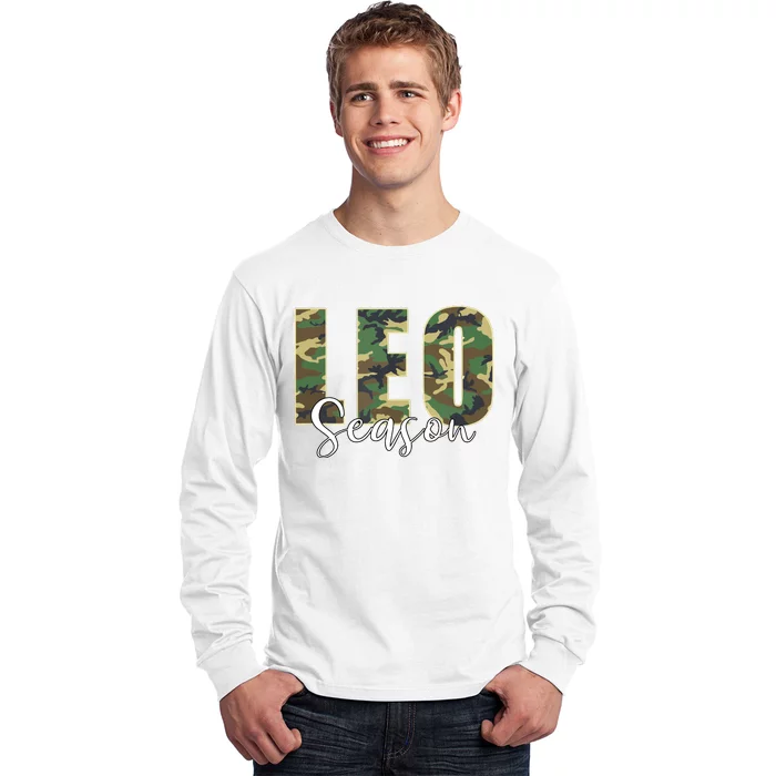 Leo Season Zodiac Birthday Camo Long Sleeve Shirt