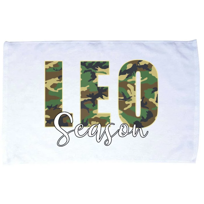 Leo Season Zodiac Birthday Camo Microfiber Hand Towel