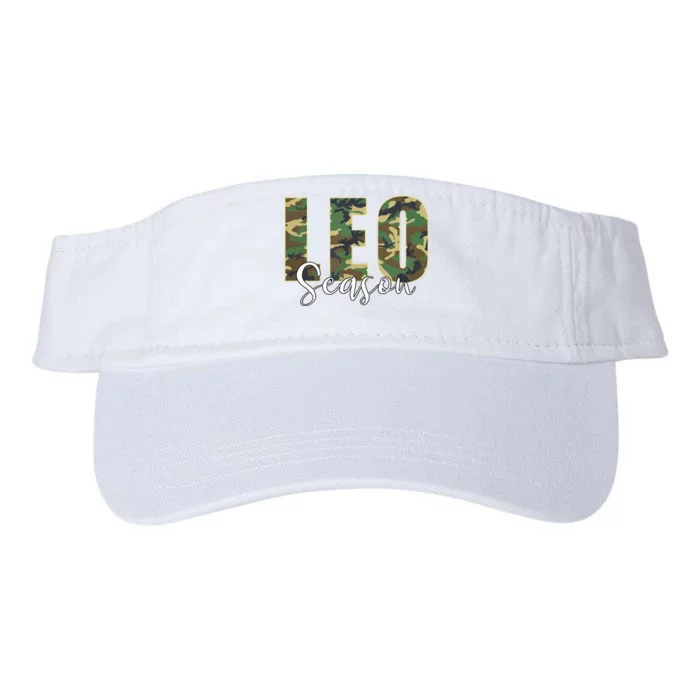 Leo Season Zodiac Birthday Camo Valucap Bio-Washed Visor