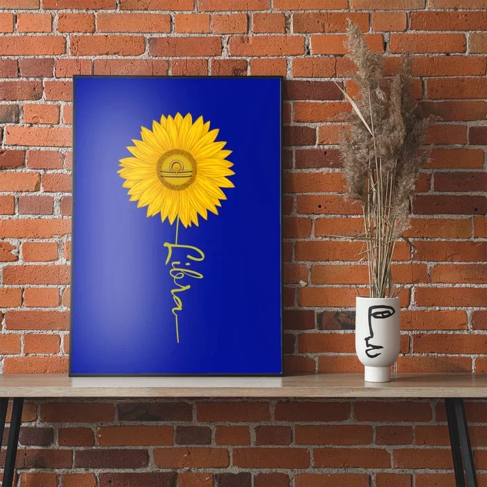 Libra Sunflower Zodiac Sign Floral Horoscope Gift Poster