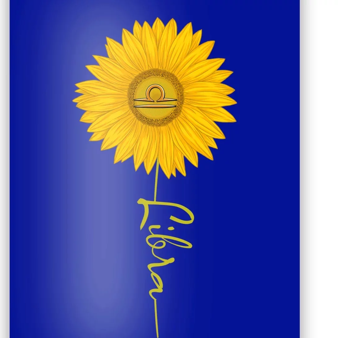 Libra Sunflower Zodiac Sign Floral Horoscope Gift Poster