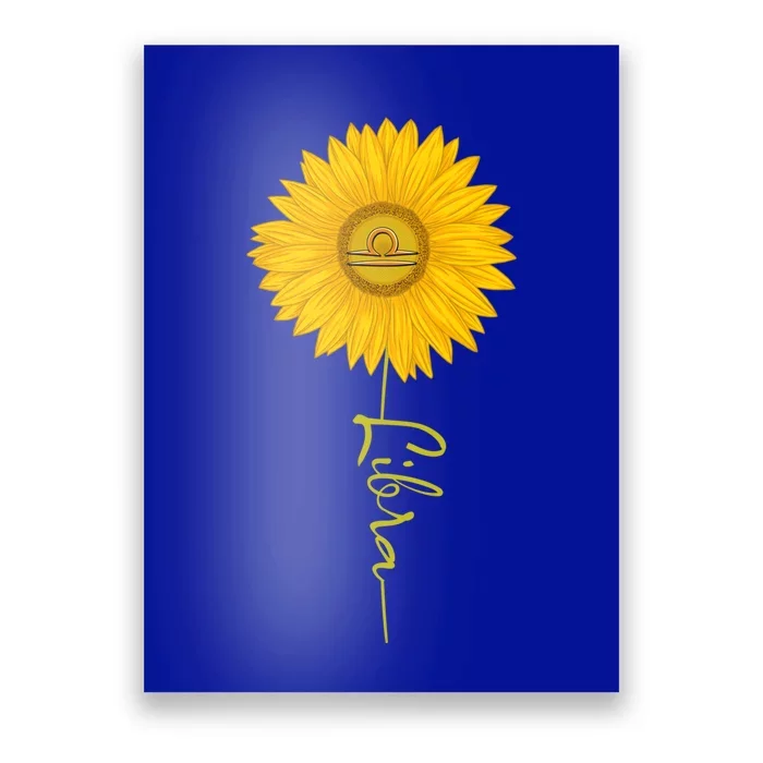 Libra Sunflower Zodiac Sign Floral Horoscope Gift Poster