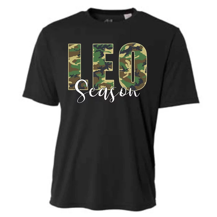 Leo Season Zodiac Birthday Camo Cooling Performance Crew T-Shirt