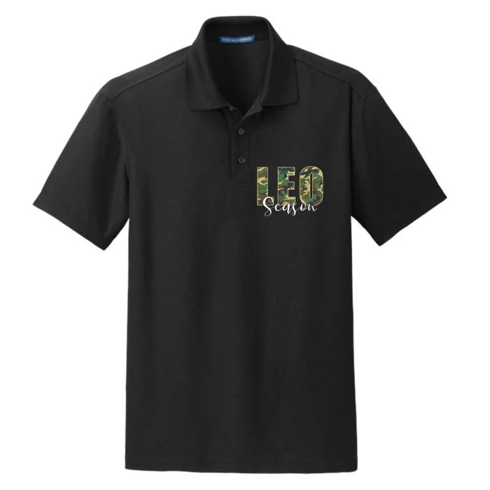 Leo Season Zodiac Birthday Camo Dry Zone Grid Performance Polo