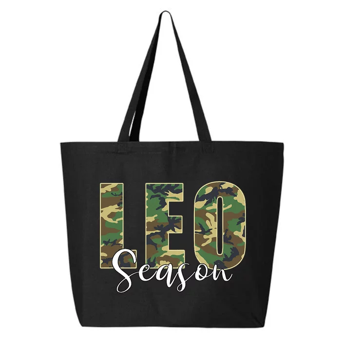 Leo Season Zodiac Birthday Camo 25L Jumbo Tote