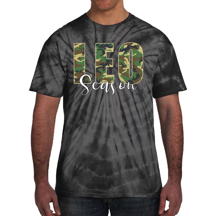 Leo Season Zodiac Birthday Camo Tie-Dye T-Shirt