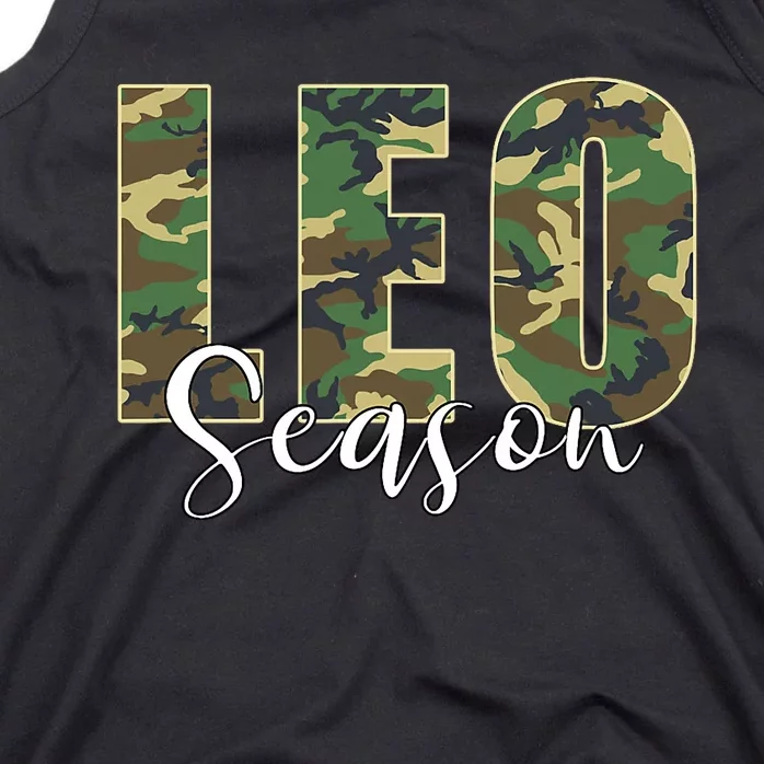 Leo Season Zodiac Birthday Camo Tank Top