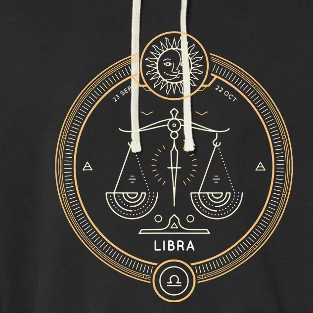 Libra Symbol Zodiac Sign Horoscope Astrology Garment-Dyed Fleece Hoodie