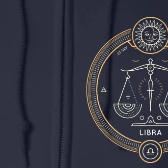 Libra Symbol Zodiac Sign Horoscope Astrology Full Zip Hoodie