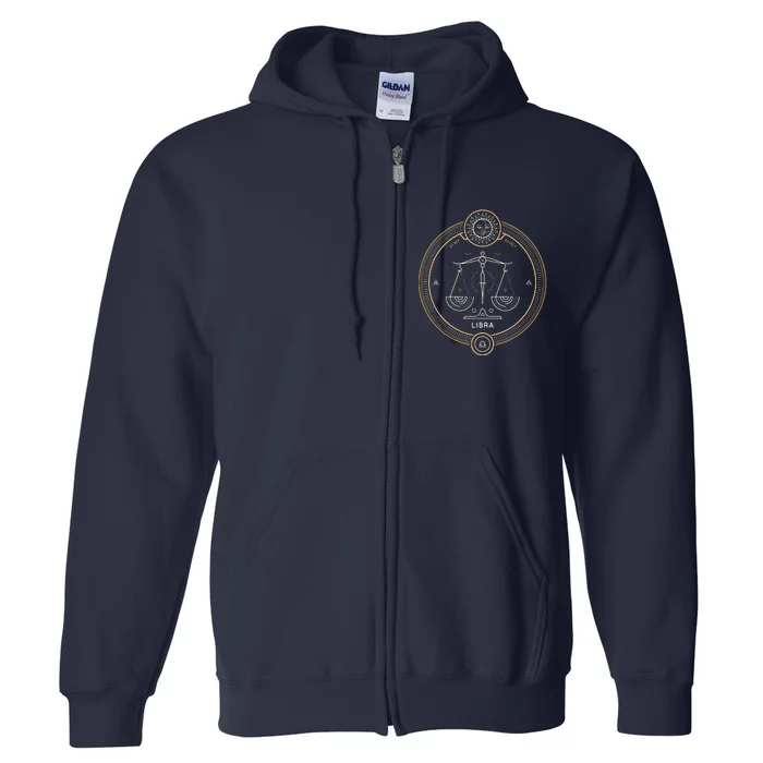 Libra Symbol Zodiac Sign Horoscope Astrology Full Zip Hoodie