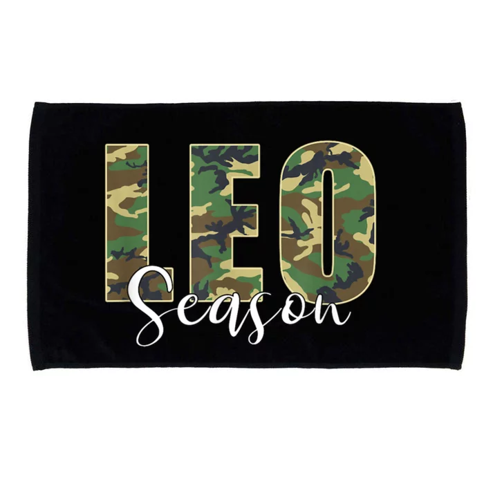 Leo Season Zodiac Birthday Camo Microfiber Hand Towel