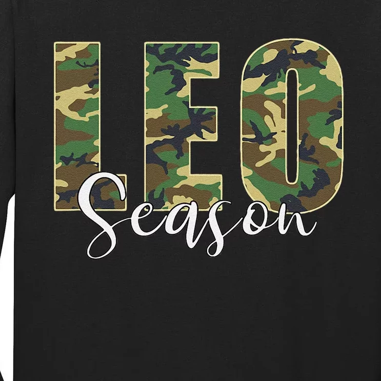 Leo Season Zodiac Birthday Camo Gift Tall Long Sleeve T-Shirt