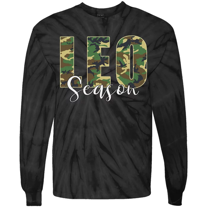 Leo Season Zodiac Birthday Camo Gift Tie-Dye Long Sleeve Shirt