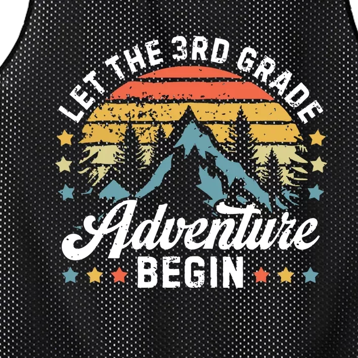 Let The 3rd Grade Adventure Begin Back To School Teachers Mesh Reversible Basketball Jersey Tank