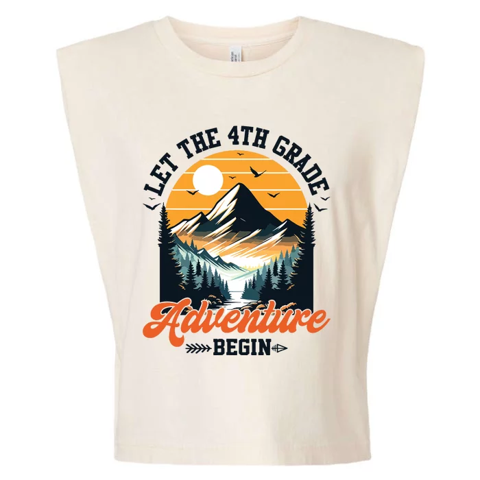 Let The 4th Grade Adventure Begin Back To School Teacher Garment-Dyed Women's Muscle Tee