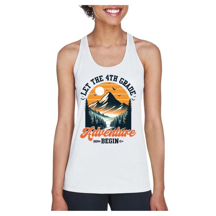 Let The 4th Grade Adventure Begin Back To School Teacher Women's Racerback Tank