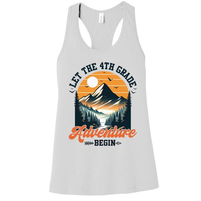 Let The 4th Grade Adventure Begin Back To School Teacher Women's Racerback Tank