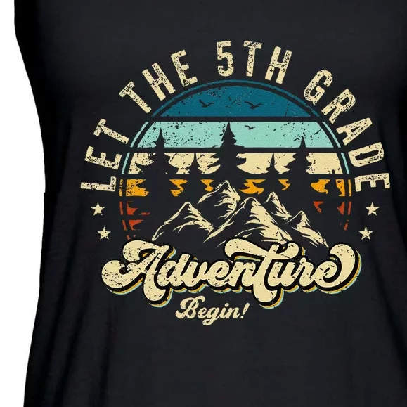 Let The 5th Grade Adventure Begin First Day Teacher Ladies Essential Flowy Tank