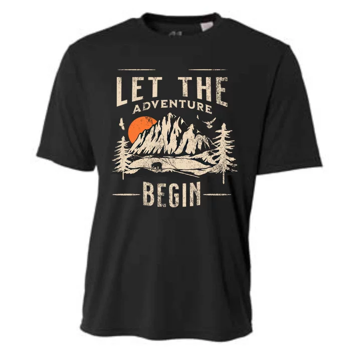 Let The Adventure Begin Trekking Hiking Vacay Vibes Gift Cooling Performance Crew T-Shirt