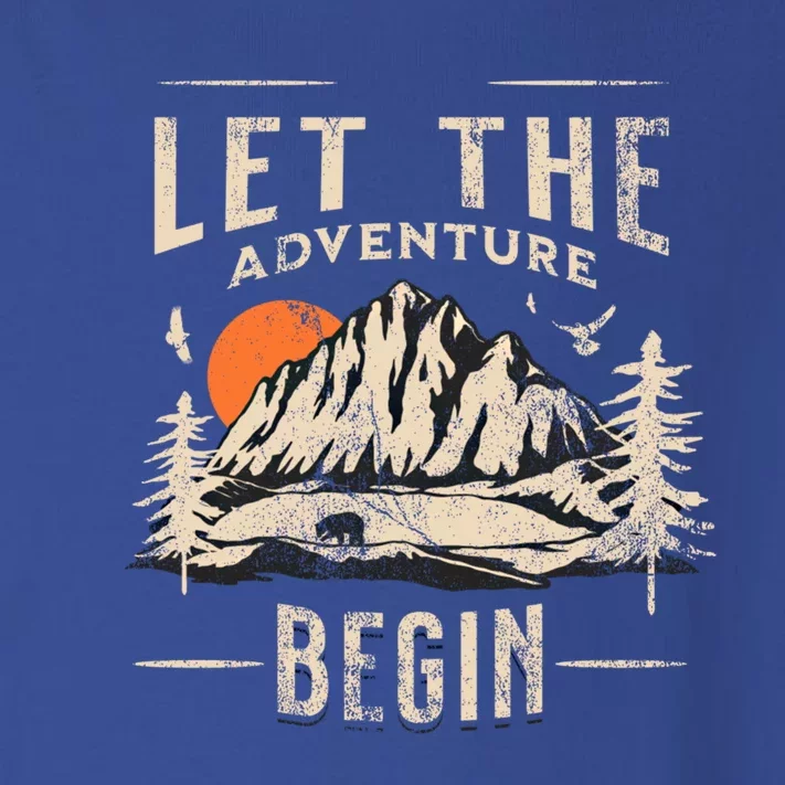 Let The Adventure Begin Trekking Hiking Vacay Vibes Gift Toddler Long Sleeve Shirt