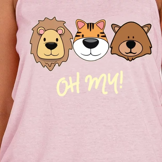 Lion Tiger And Bear Oh My Fun Jungle Zoo Animal Lover Gift Women's Knotted Racerback Tank