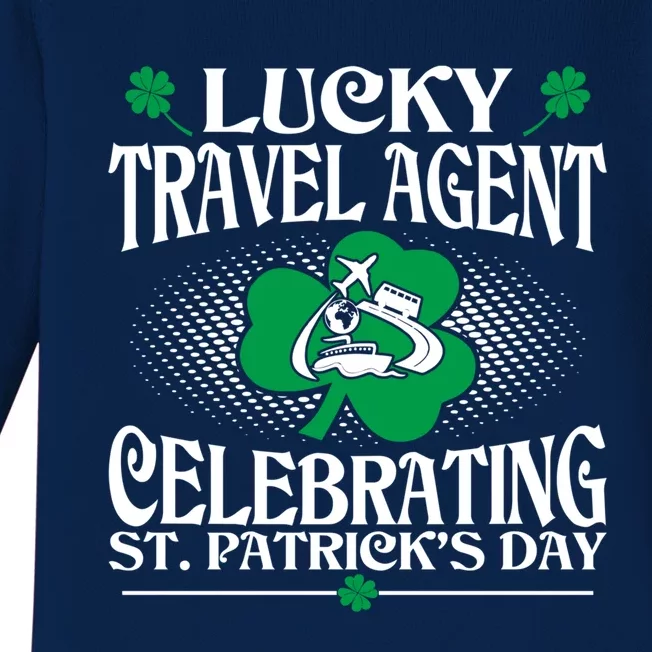 Lucky Travel Agent Celebrating St Patrick Day Gift Baby Long Sleeve Bodysuit