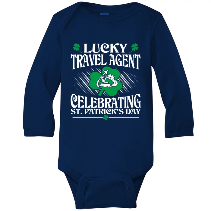 Lucky Travel Agent Celebrating St Patrick Day Gift Baby Long Sleeve Bodysuit