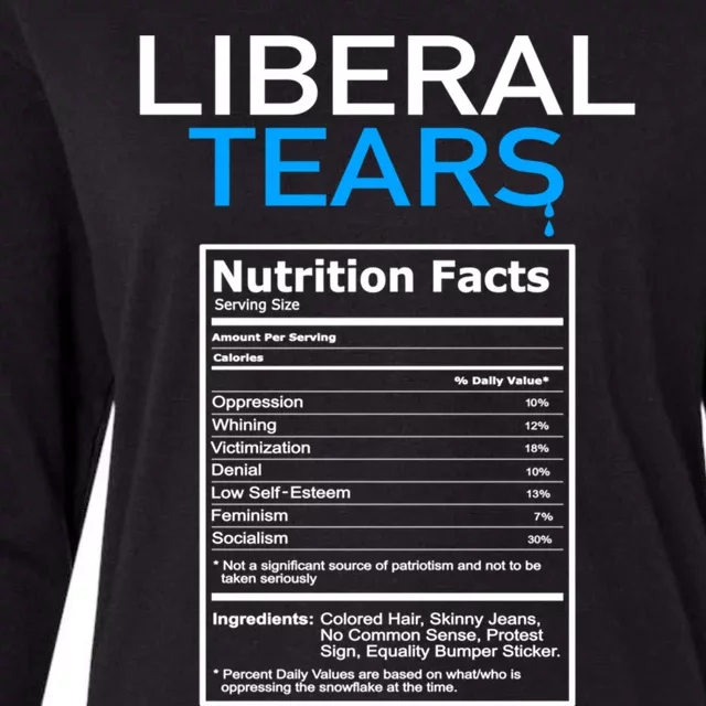 Liberal Tears Anti Liberal Pro Trump Republican Gift Womens Cotton Relaxed Long Sleeve T-Shirt