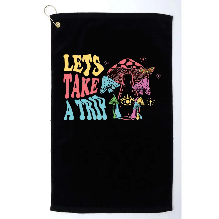 Lets Take A Trip Mushroom Colorful Platinum Collection Golf Towel