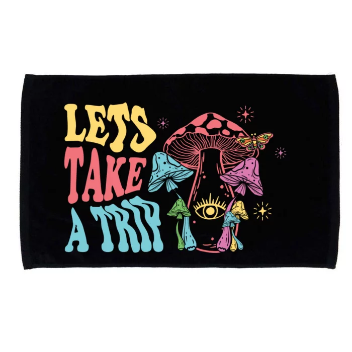 Lets Take A Trip Mushroom Colorful Microfiber Hand Towel