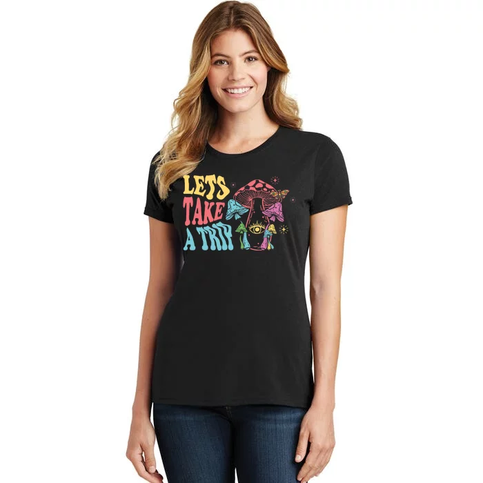 Lets Take A Trip Mushroom Colorful Women's T-Shirt