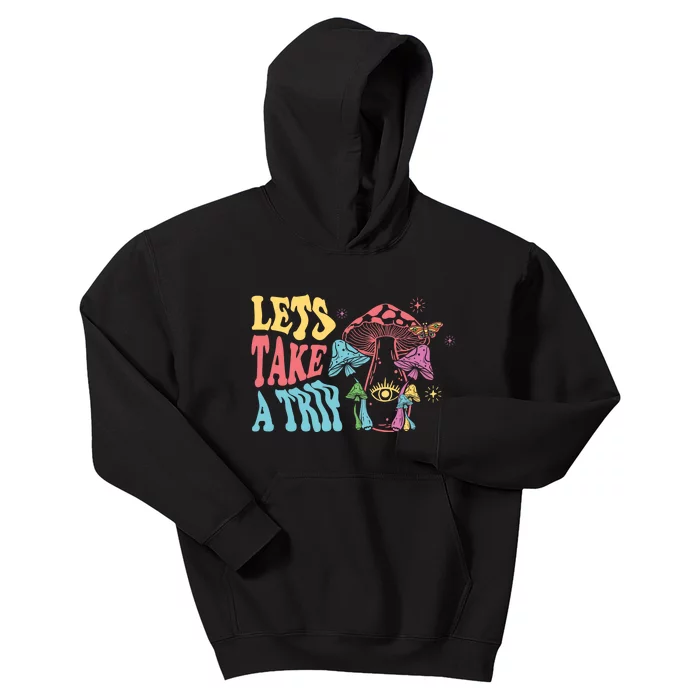 Lets Take A Trip Mushroom Colorful Kids Hoodie