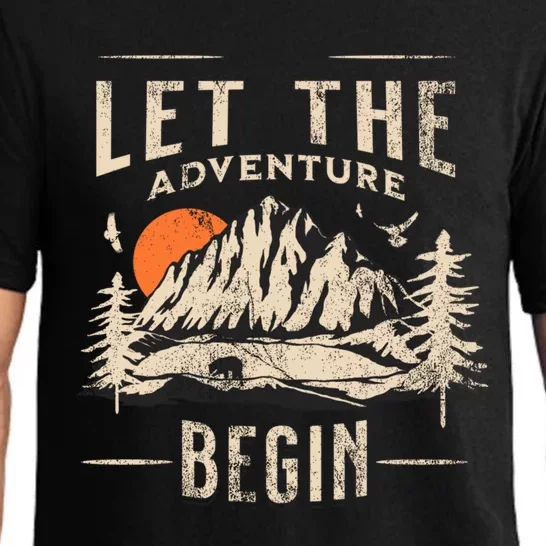 Let The Adventure Begin Trekking Hiking Vacay Vibes Gift Pajama Set