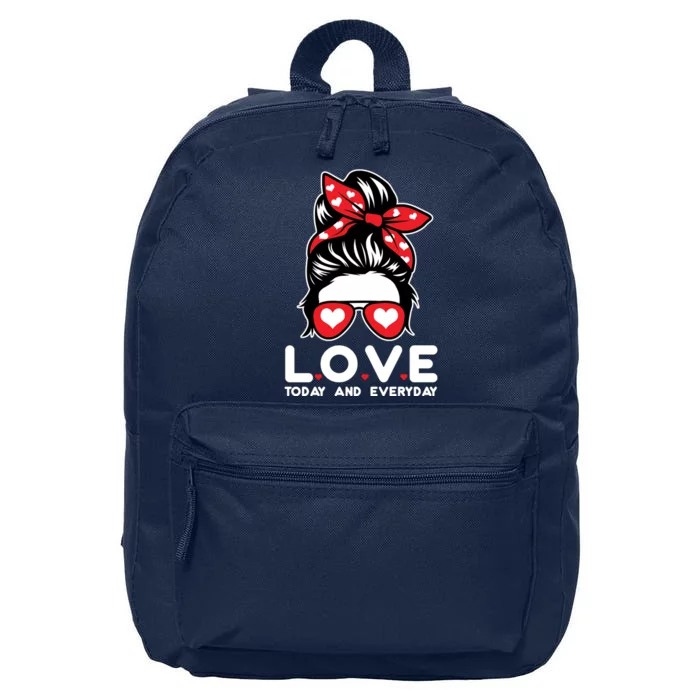 Love Today And Everyday Cute Valentine Hair Bun 16 in Basic Backpack