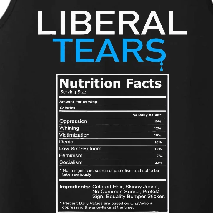 Liberal Tears Anti Liberal Pro Trump Republican Gift Performance Tank