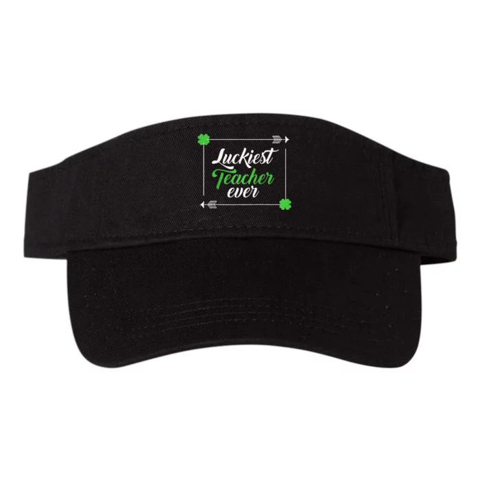 Luckiest Teacher Aide Ever Matching Saint Patrick's Day Gift Valucap Bio-Washed Visor