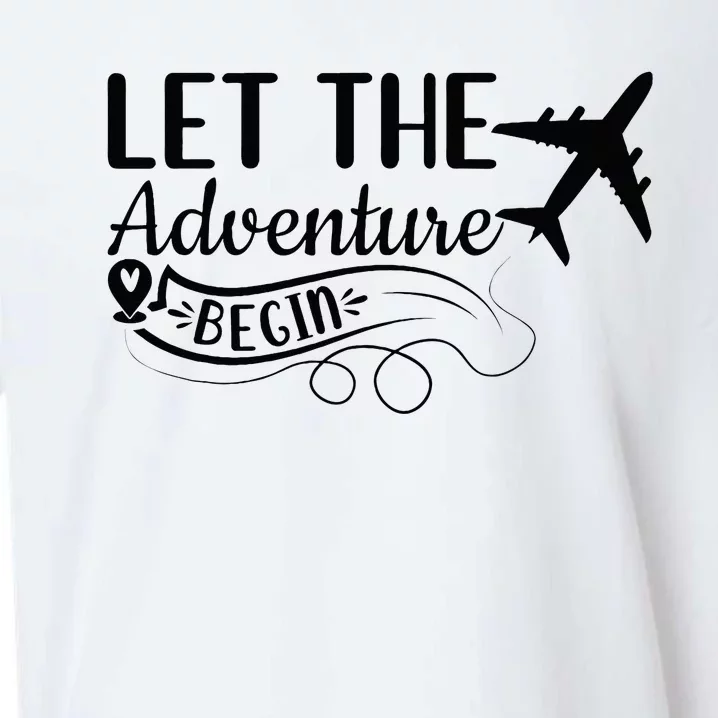 Let The Adventure Begin Love Travel Airplane Traveling Sueded Cloud Jersey T-Shirt